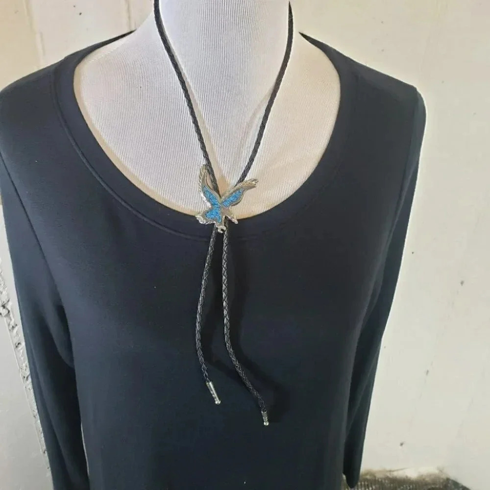 Eagle turquoise Boho‎ Western silver necklace - Picture 2 of 5